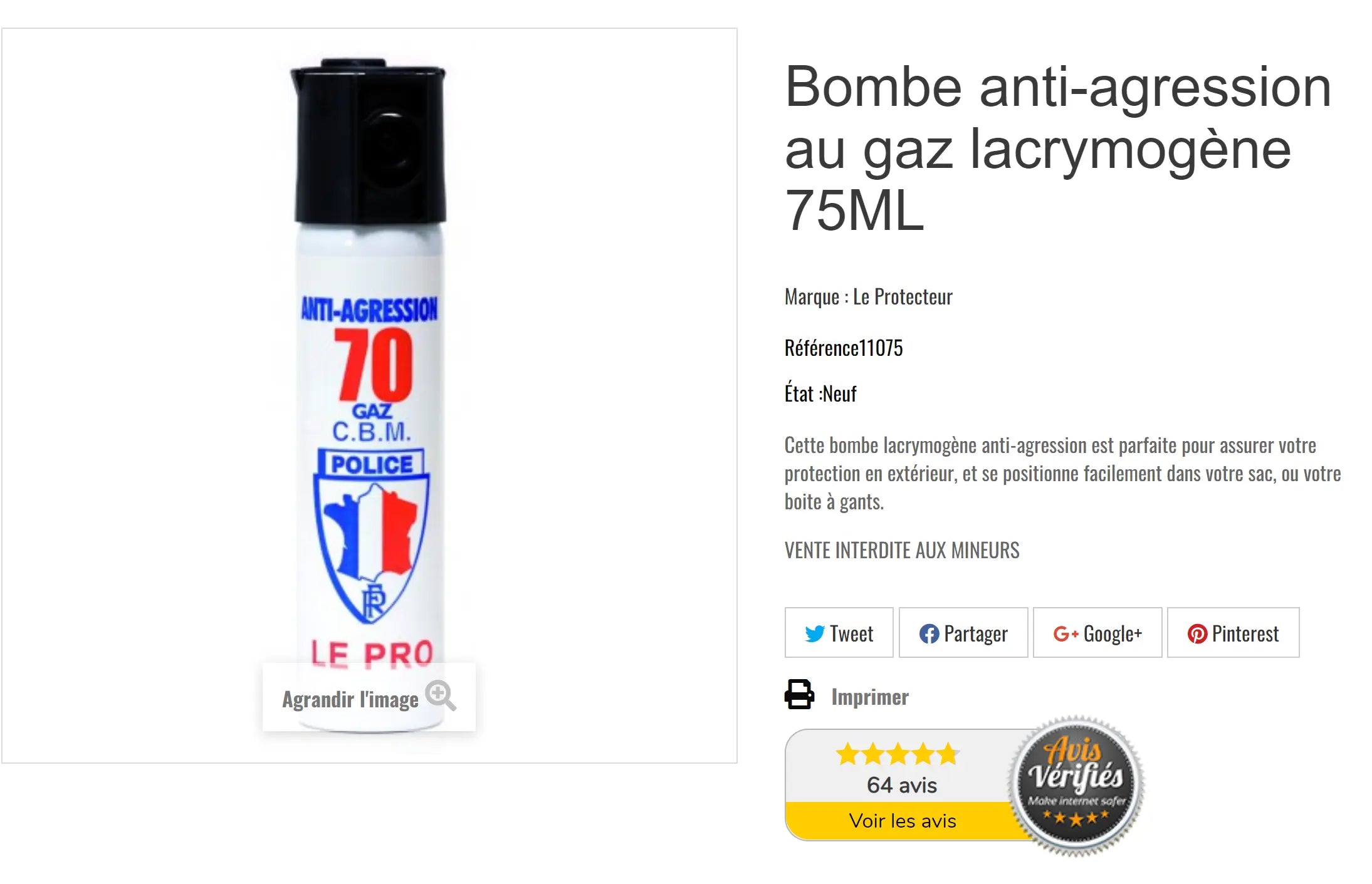 Alarme avec diffuseur de gaz lacrymogène 100% autonome QGAZ 450 Qualiforce Qualiforce