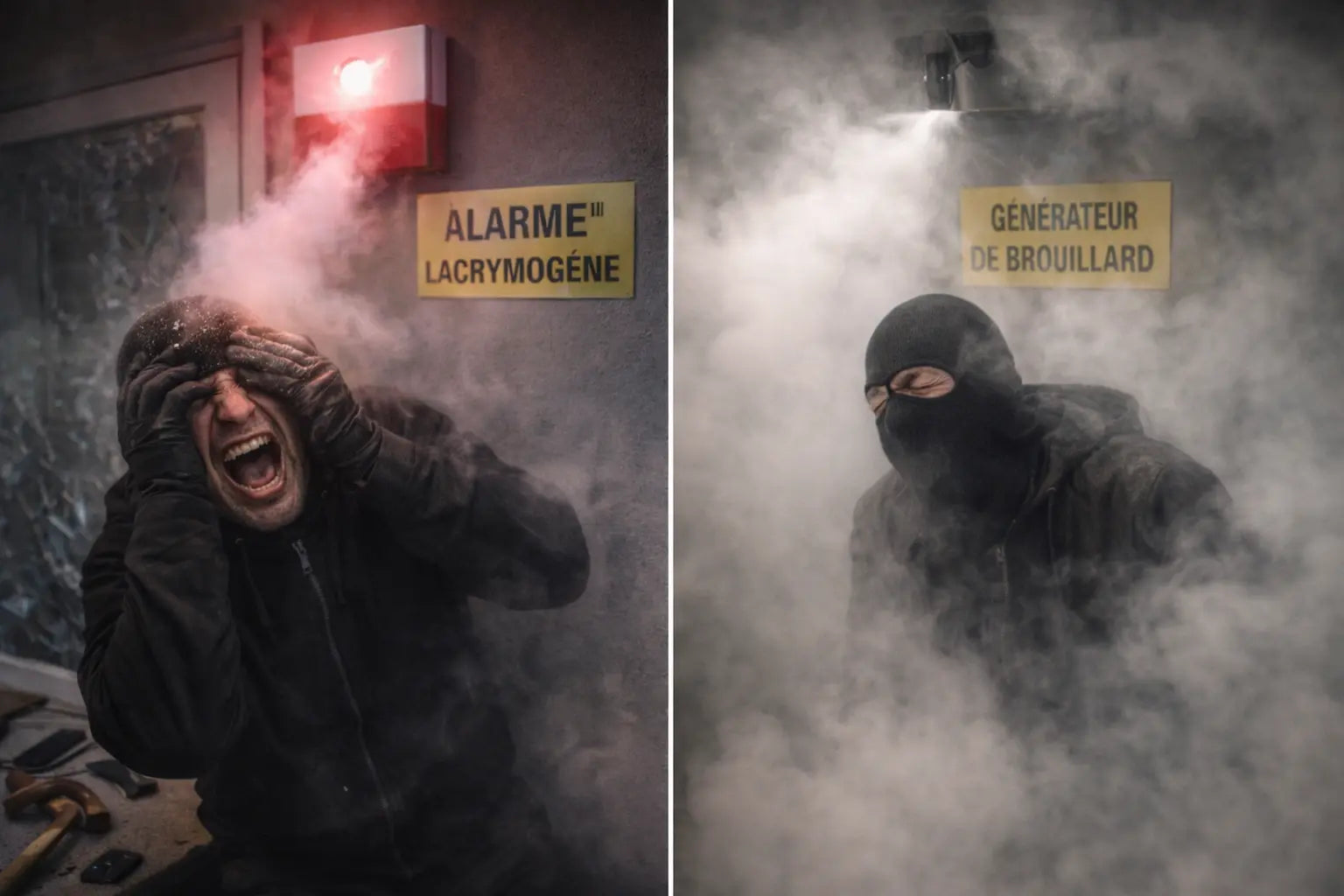 Home-jacking : la protection active, alarme lacrymogène et générateur de brouillard. Qualiforce