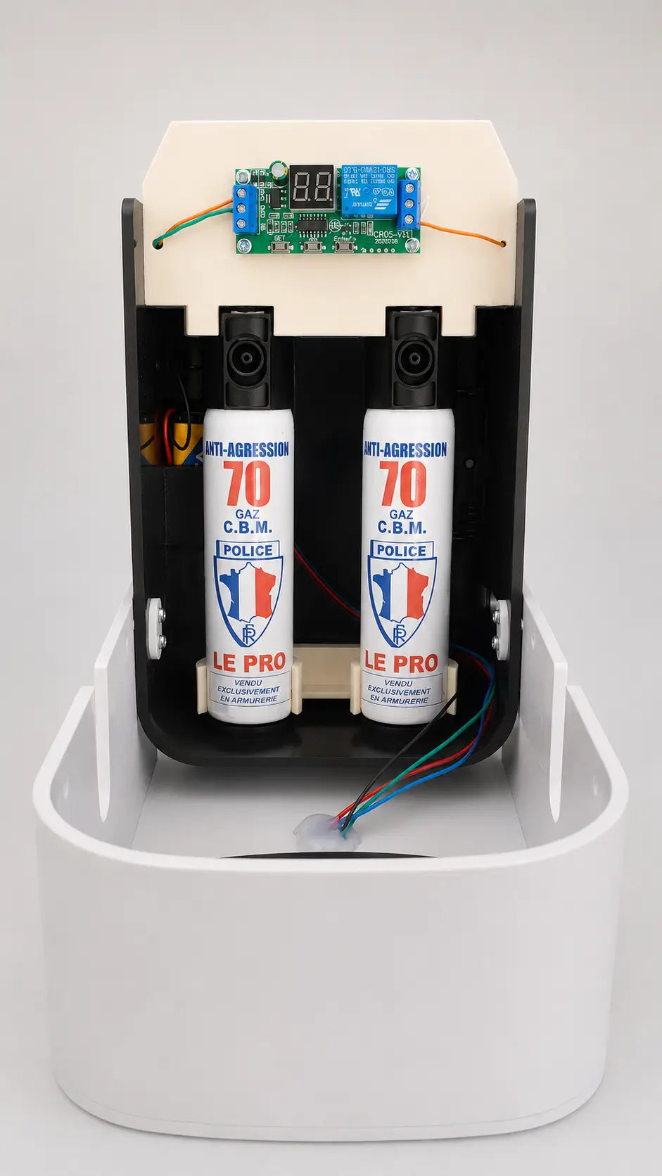 Alarme lacrymogène - sirène 105 Db 100% autonome QGAZ 450 Qualiforce modèle original - centrale seule Qualiforce
