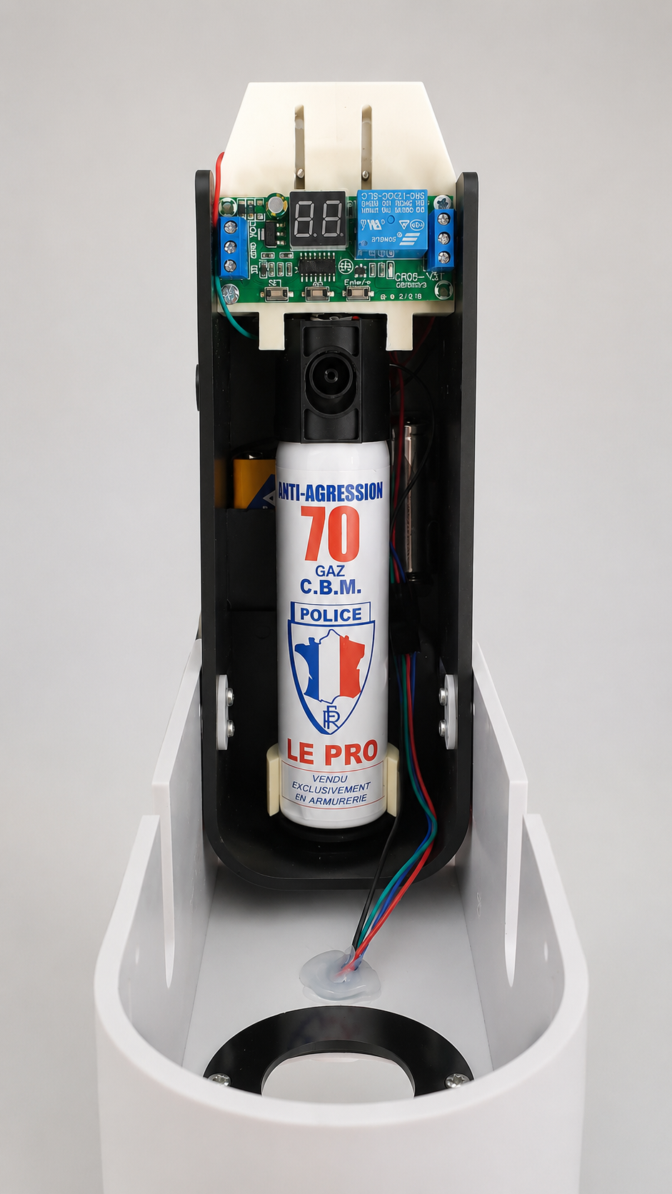 Alarme lacrymogène - sirène 105 Db 100% autonome QGAZ 225 Qualiforce modèle original - centrale seule Qualiforce